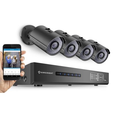 Amcrest UltraHD 4MP 8Ch 2TB Network POE Video Security System with 4 Outdoor Camera AMNV40M8-4B-B-2TB