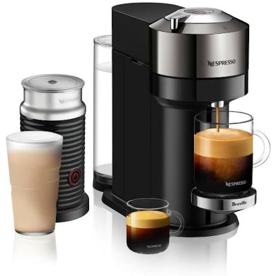 Nespresso Vertuo Next Coffee and Espresso Maker with Aeroccino Milk Frother - Dark Chrome