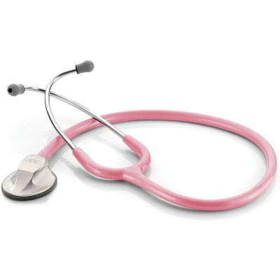 ADC Adscope 615 Platinum Sculpted Clinician Stethoscope - Breast Cancer Metallic Pink