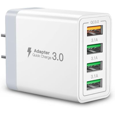 Aioneus RE-QC40W USB Wall Charger- 40W 4-Port Fast Charger Block