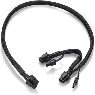Braided ATX PSU 8 Pin Male to Dual 8 Pin 6+2 Pin PCIe Male GPU Power Supply Splitter Adapter Cable