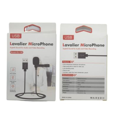 Lavalier MicroPhone Lavalier GL-138 USB CORBATER 