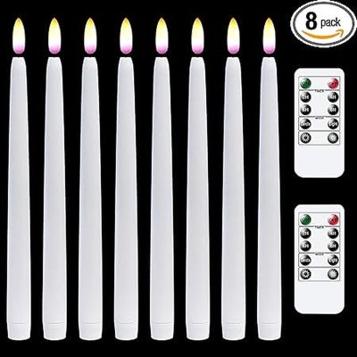 Flickering Flameless Taper Candles with Remote and Timer