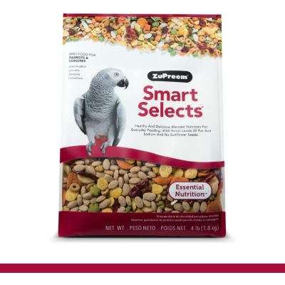 ZuPreem 4 LB Smart Selects Daily Bird Food for Parrot Nutrition for Medium Large Bird 