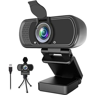 Ziqian N5 1080P Webcam Live Streaming Web Camera with Stereo Microphone(Privacy cover and tripod included)