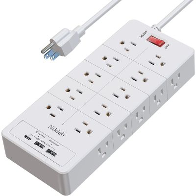 Nikleb Y017C Power Strip Surge Protector 23 in 1
