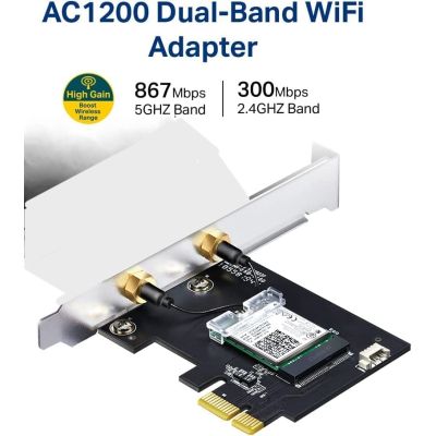 Tp-Link AC1200 PCIe WiFi Card for PC (Archer T5E) - Bluetooth 4.2 (No Antennas)