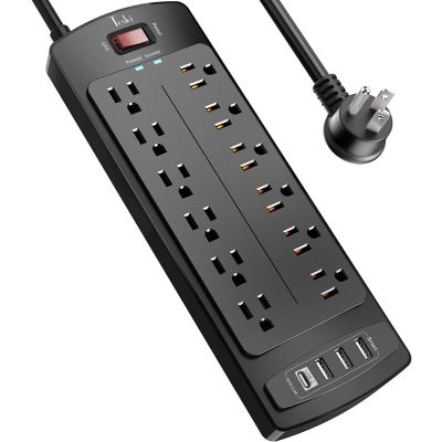 Tcstei PS953 Surge Protector with 12 Outlets and 4 USB Ports
