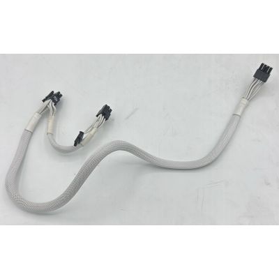 8pin To Dual 6+2 Pin Braided PCIE Cable White