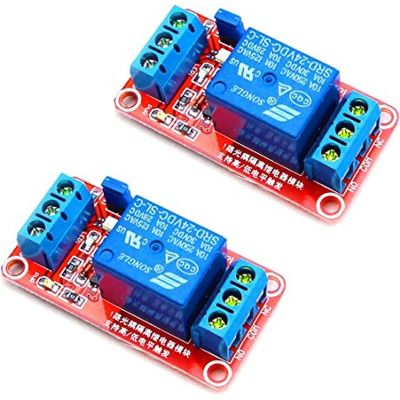 HiLetgo 2pcs DC 24V 1 Channel Relay Module 