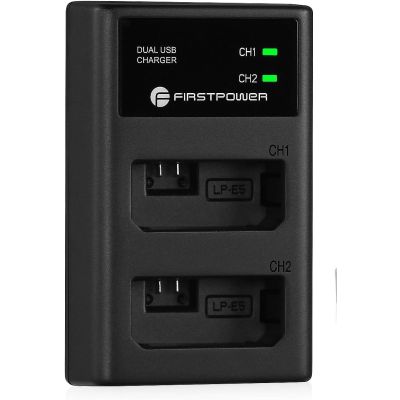 Firstpower DS-LPE5 Digital battery charger-Dual USB Charger for LP-E5 Batteries