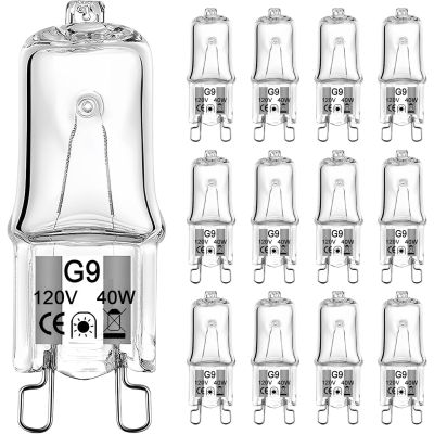 12 Pack G9 Halogen Light Bulbs 2 Pin Base Type 120V Xenon Small Light Bulb