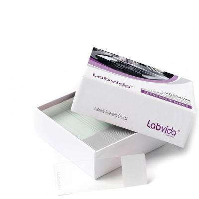 Labvida 72pcs Pre-Cleaned White Color Frosted Microscope Slide