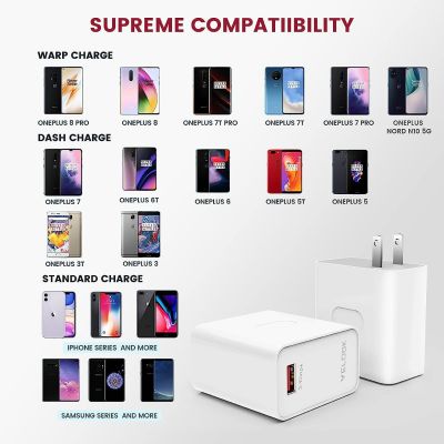 VELOGK VL-WA01-30W[5V/6A] for Oneplus 8 Pro/8/7 Pro/7T/7T Pro/7/6T/6/5T/5/3T/3/Nord N10 5G
