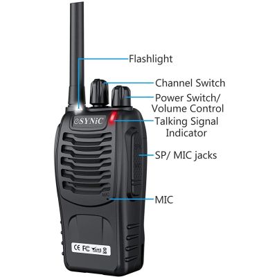 eSynic Professional Rechargeable Walkie Talkies 2 Way Radio