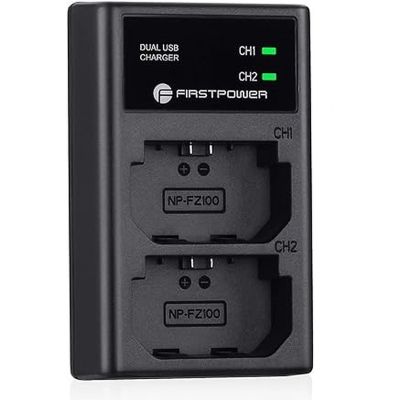 Firstpower DS-FZ100 Digital battery charger-Dual USB Charger for NP-FZ100 Batteries 