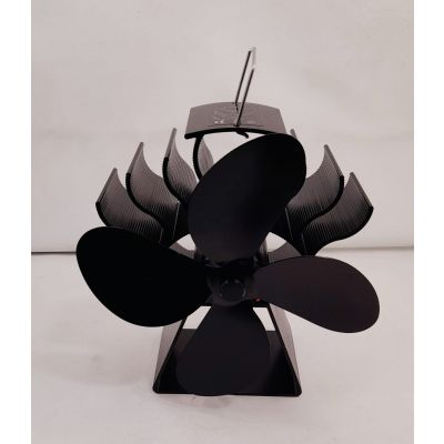 4 Blades Heat Powered Stove fan-Black 