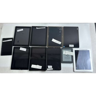 LOT OF 10 - Mix of Samsung, Android, and iPad Tablets 16GB-32GB  - ASIS