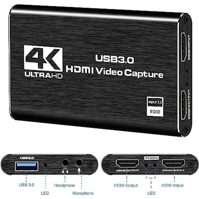 Rybozen V316B 4K Audio Video Capture Card-USB 3.0 HDMI Video Capture Device