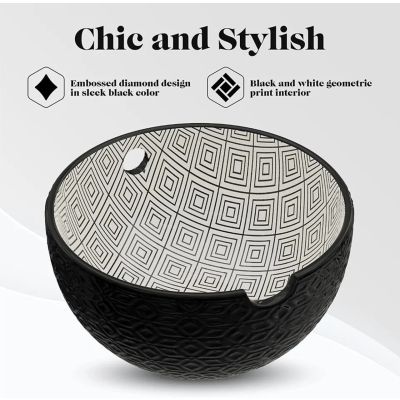 American Atelier Ramen Bowl Set of 2 - Embossed Black Design