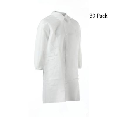 Critical Cover AlphaGuard Disposable Frocks with Elasticized Cuffs & Snap Closure - 30 Pack - 2XL