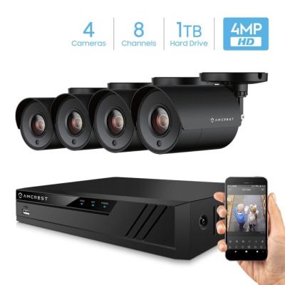 Amcrest 8 Channel 1TB Video Security System with 4 Outdoor Cameras AMDV40M8-4B-B