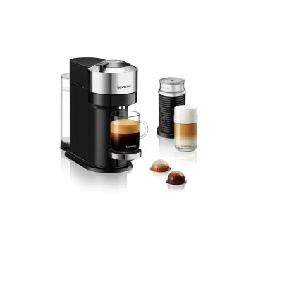 Nespresso Vertuo Next Coffee and Espresso Maker with Aeroccino Milk Frother - Chrome