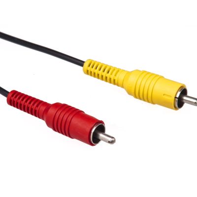 Video RCA Yellow Red Dual Cables to 2.5mm Aux Input Cord for Camcorder