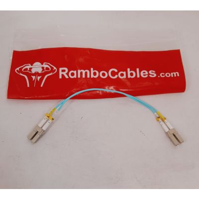 RamboCables multimode Fiber LC to LC- OM3 Fiber LC to LC- Options 12inch-LC Fiber Patch Cable OM3 Duplex 10G LSZH