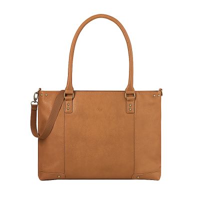Solo Greenwich 15.6" Ladies Laptop Tote - Tan/Burgundy