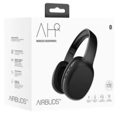 Black AHQ Airbuds Wireless Bluetooth Headphones
