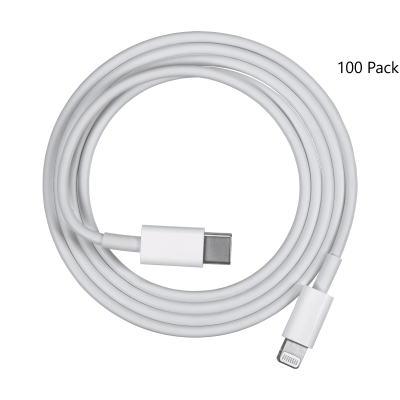 USB type C to 8 Pin Connector Cable  6ft 2M White - 100pcs LOT
