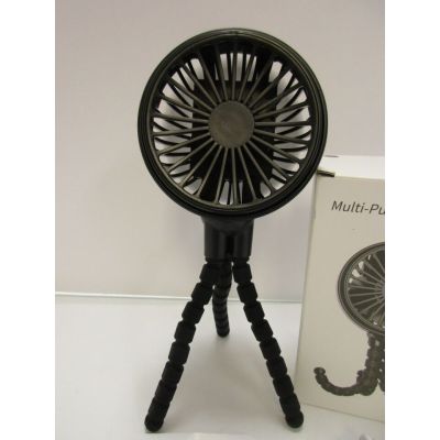 Multi Purpose GXZ-F1012  Rechargeable Bracket Fan-Black 