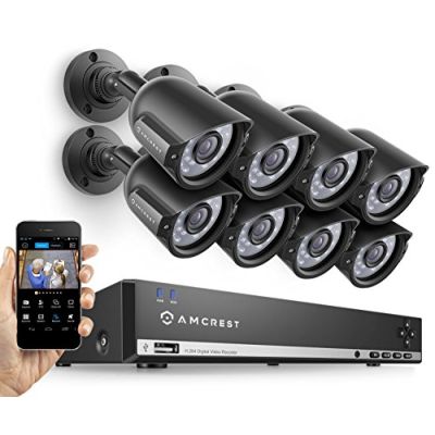 Amcrest 8CH 1TB DVR Security Camera System with 8  Bullet Cameras AMDV960H8-8B