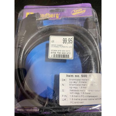 Sandberg 1.8m Power Cable for PC- Black