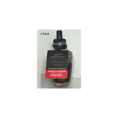 Bath & Body Works White Barn HOT COCOA & CREAM Wallflowers Fragrance Refill - 6 Pack