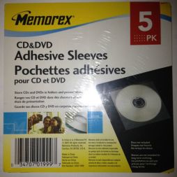 Memorex CD Adhesive Sleeves 5-pack of 6 each