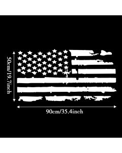 OFFROAD Vertical Distressed American Flag Hood Decal For Pickups Universal
