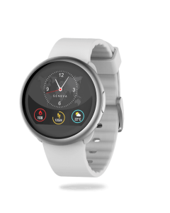MyKronoz ZeRound2 Smartwatch with Circular Color Touchscreen - Silver/White