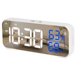 Music Alarm Clock Backup Battery - LED Digital Clock , White