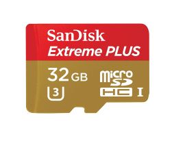 Sandisk Extreme Plus 128GBUHS-I/U3 MicroSDHC Memory Card with Adapter