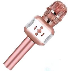 LEERON Upgraded Karaoke Bluetooth Microphone - Rose Gold