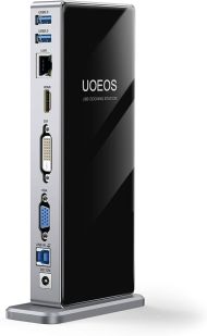 USB Docking Station uoeos 13 in 1 USB C Laptop Docking Station with HDMI&DVI&VGA Ports 