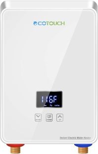 ECOTOUCH Point-of-Use Digital Display Electric Instant Hot Water Heater with Self-modulating Overheating Protection - White