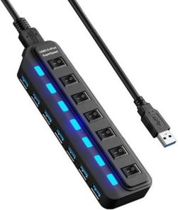 Super Speed Power Hub USB 3.0-7Ports w/Individual Power Switch