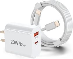 20W AC-NPD202 iPhone Charger-Dual Port Fast Wall Charger