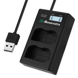Powerextra Dual USB Battery Charger with LCD Display