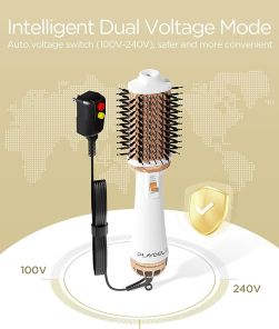Plavogue PV-222- Hair Dryer Brush-Blow Dryer Brush Volumizer & Negative Ionic One-Step Hot Air Brush in One (Travel adaptor not included)