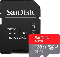 SanDisk Ultra 128GB UHS-I Class 10 MicroSDXC with Adapter