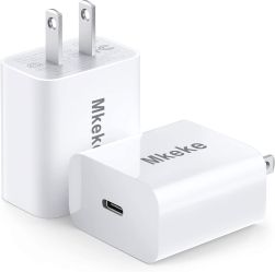 2-Pack Mkeke 20W USB C Wall Fast Charger Block iPhone & Samsung Galaxy Android